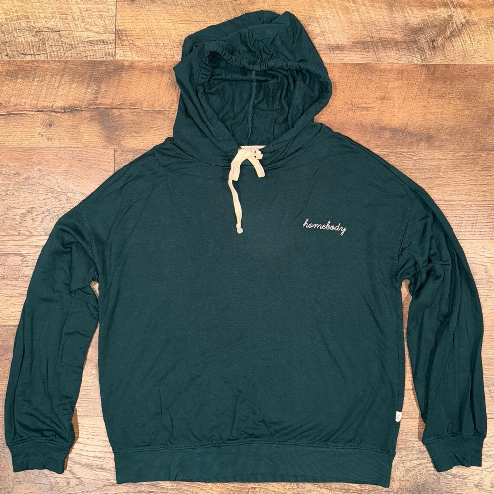Magnolia Homebody Market Olive Green Embroidered Pullover Hoodie